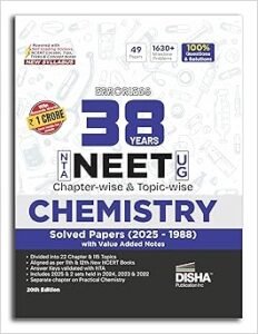Disha Errorless 38 Years NTA NEET (UG) Chapter-wise & Topic-wise Chemistry PYQ (2025 - 1988) Book 20th Edition | Solved Papers | New NCERT Syllabus | Errorless Chemistry NEET 2026 | Value Added Notes