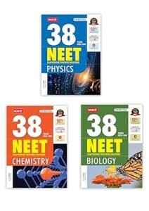 MTG 38 Years NEET Previous Year Solved Question Papers Physics, Chemistry & Biology PYQs Chapterwise Topicwise Solutions For 2025-2026 Exam (Set of 3 ... Free access of Video Solutions & Smart Book